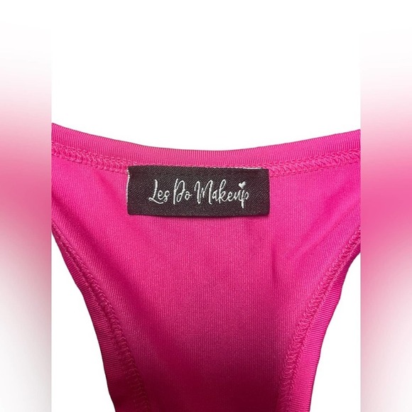 Les Do Makeup Barbie Hot Pink “Babygirl” Racerback Workout Tank Bra Size Small - Picture 3 of 4